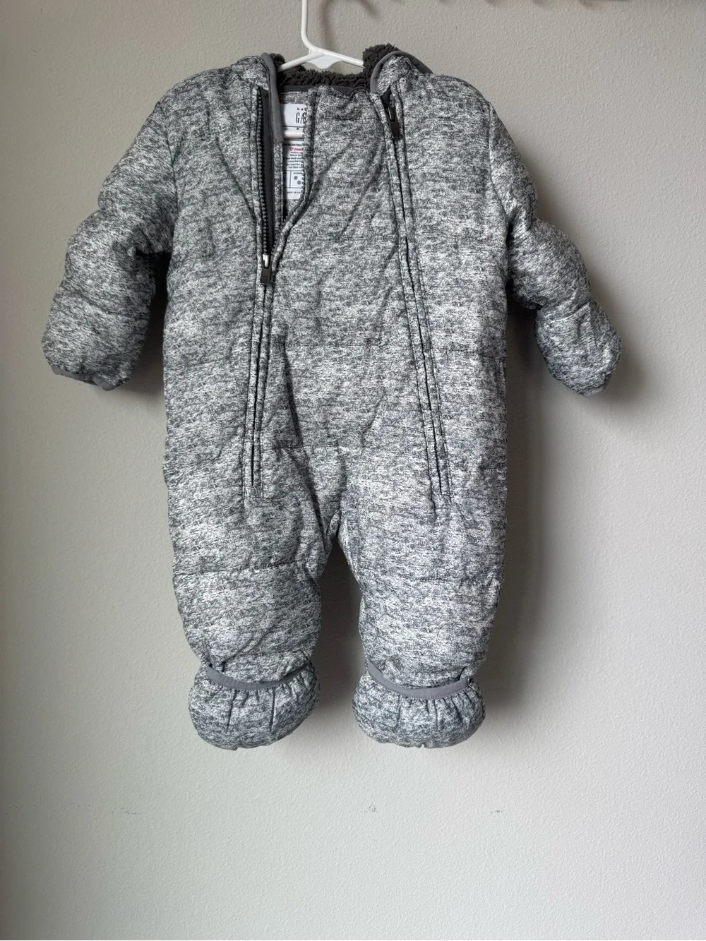 GAP Heather Gray Quilted Baby Snowsuit One-Piece